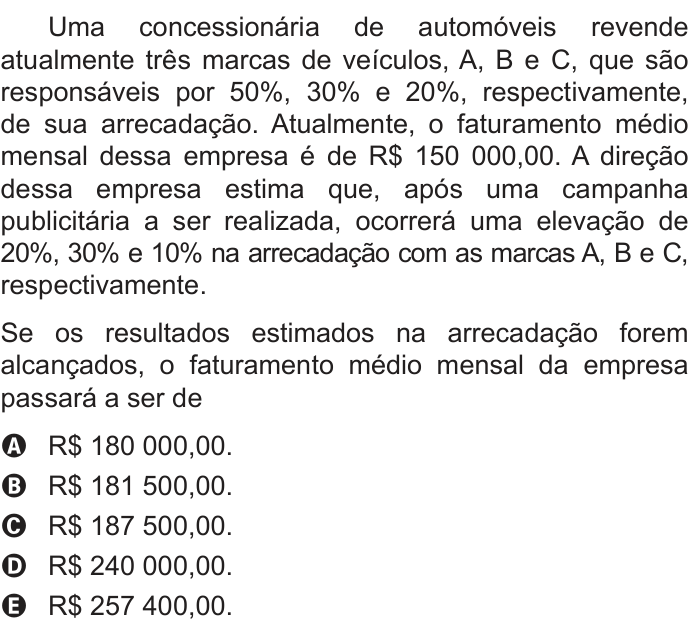 Questão 144 no caderno Cinza do ENEM PPL 2014