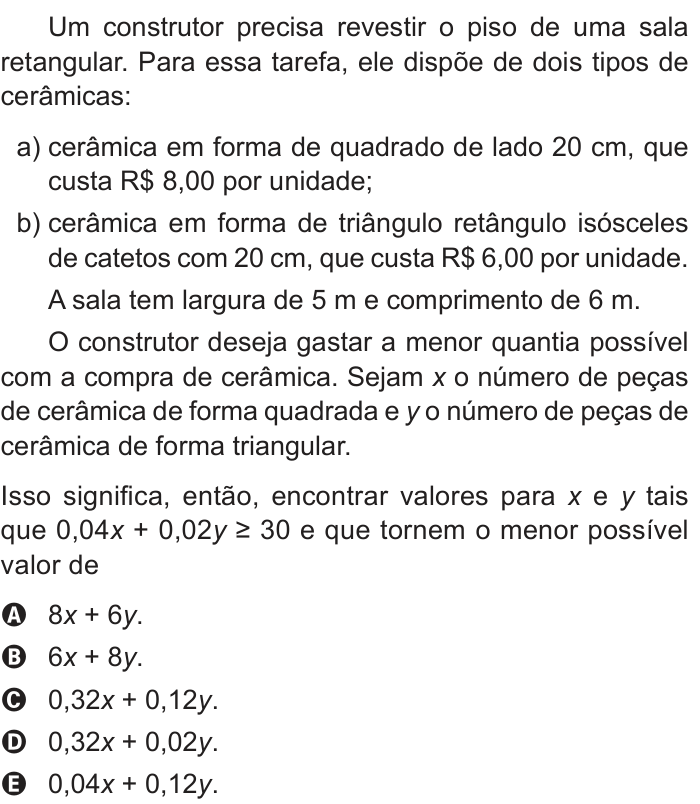 Questão 152 no caderno Cinza do ENEM PPL 2014
