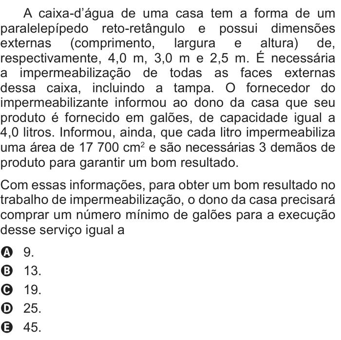Questão 155 no caderno Cinza do ENEM PPL 2014