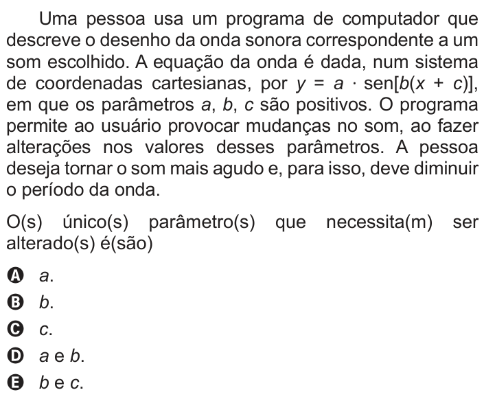 Questão 158 no caderno Cinza do ENEM PPL 2014