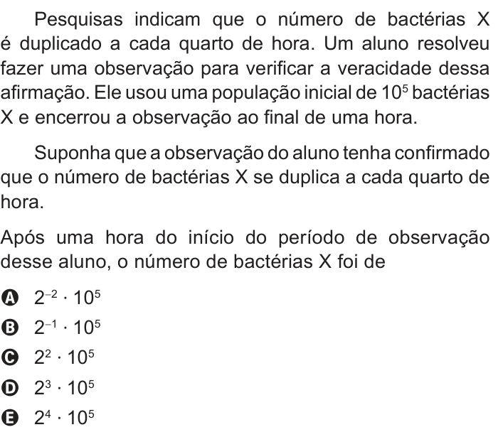Questão 163 no caderno Cinza do ENEM PPL 2014