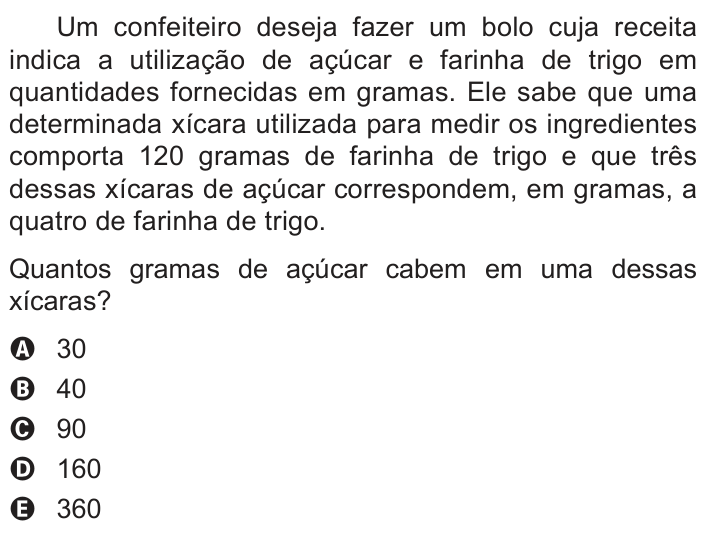 Questão 178 no caderno Cinza do ENEM PPL 2014