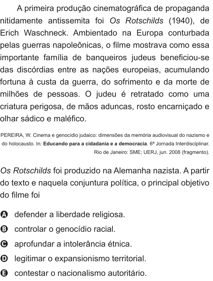 Questão 4 no caderno Branco do ENEM PPL 2012