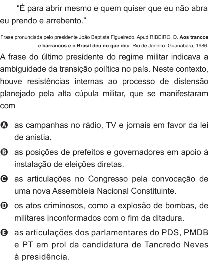 Questão 5 no caderno Branco do ENEM PPL 2012