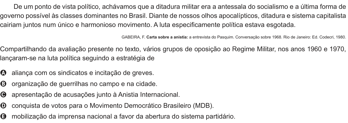 Questão 11 no caderno Branco do ENEM PPL 2012
