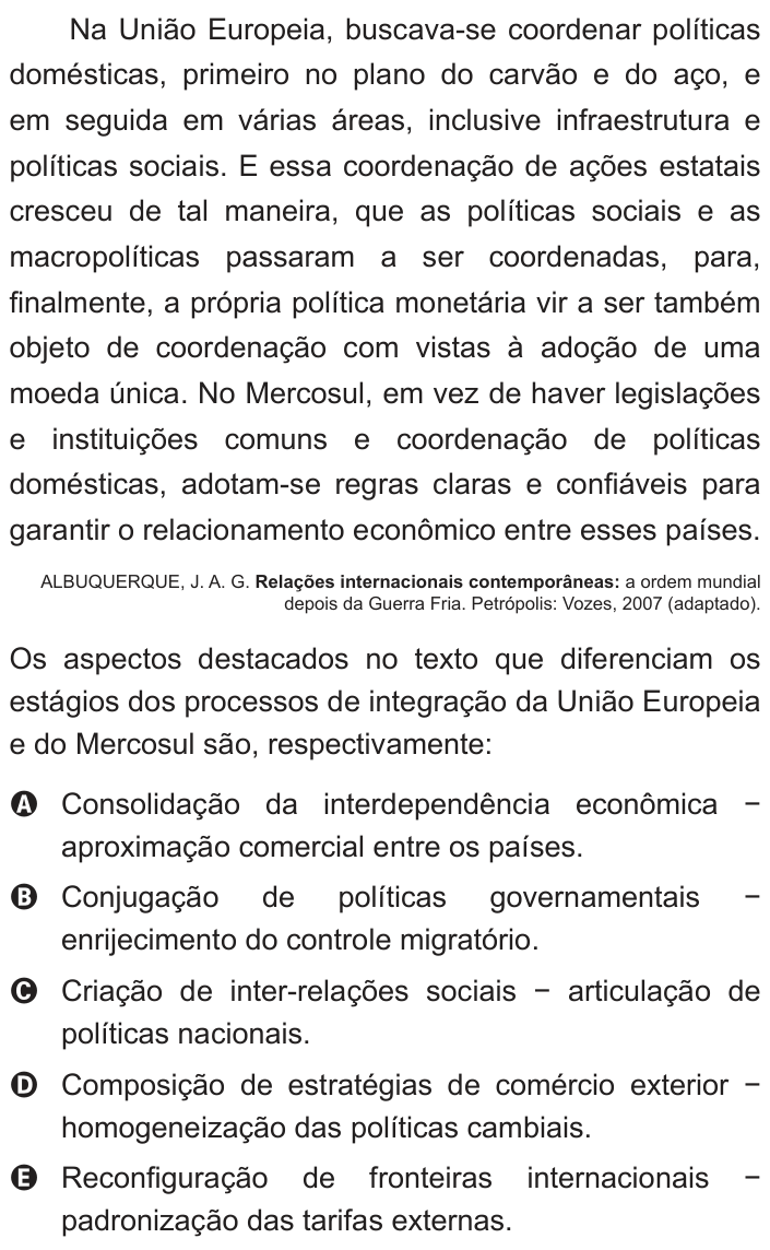 Questão 15 no caderno Branco do ENEM PPL 2012