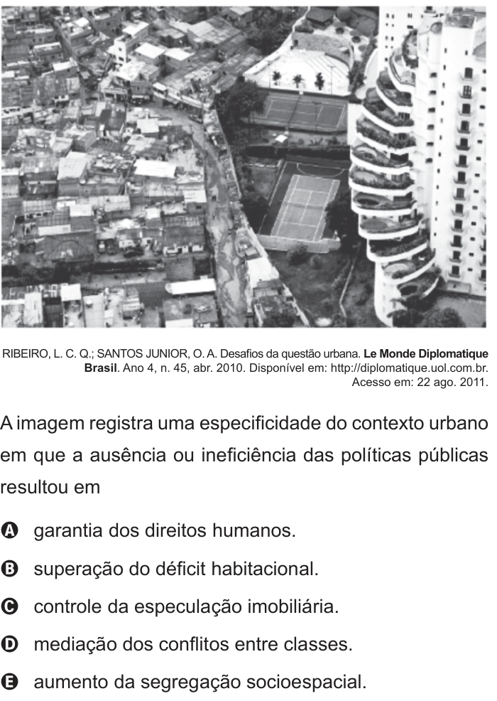 Questão 16 no caderno Branco do ENEM PPL 2012