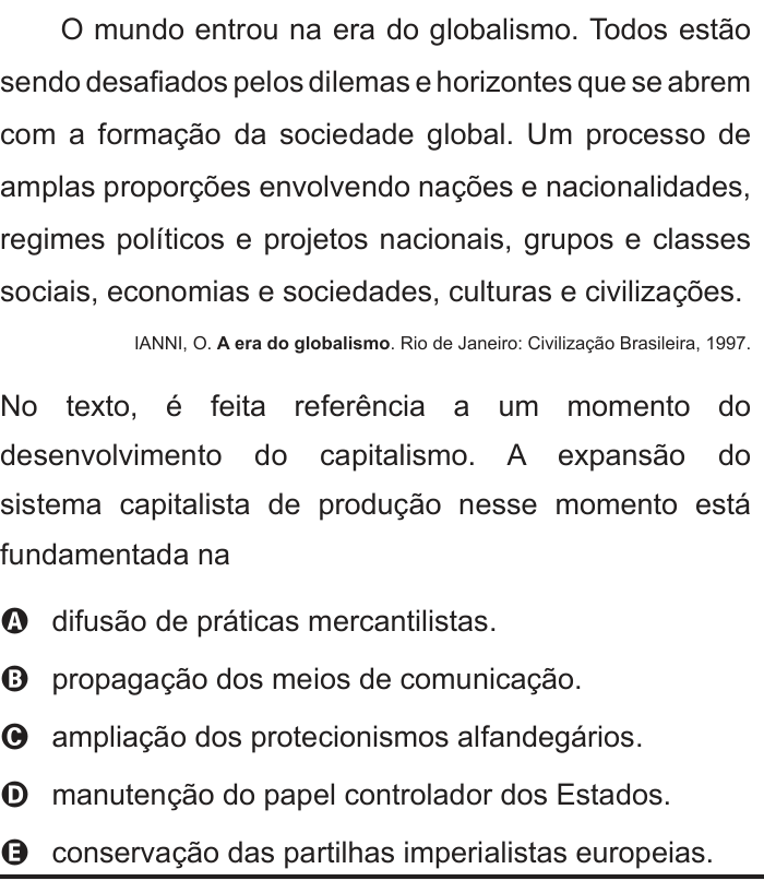 Questão 17 no caderno Branco do ENEM PPL 2012