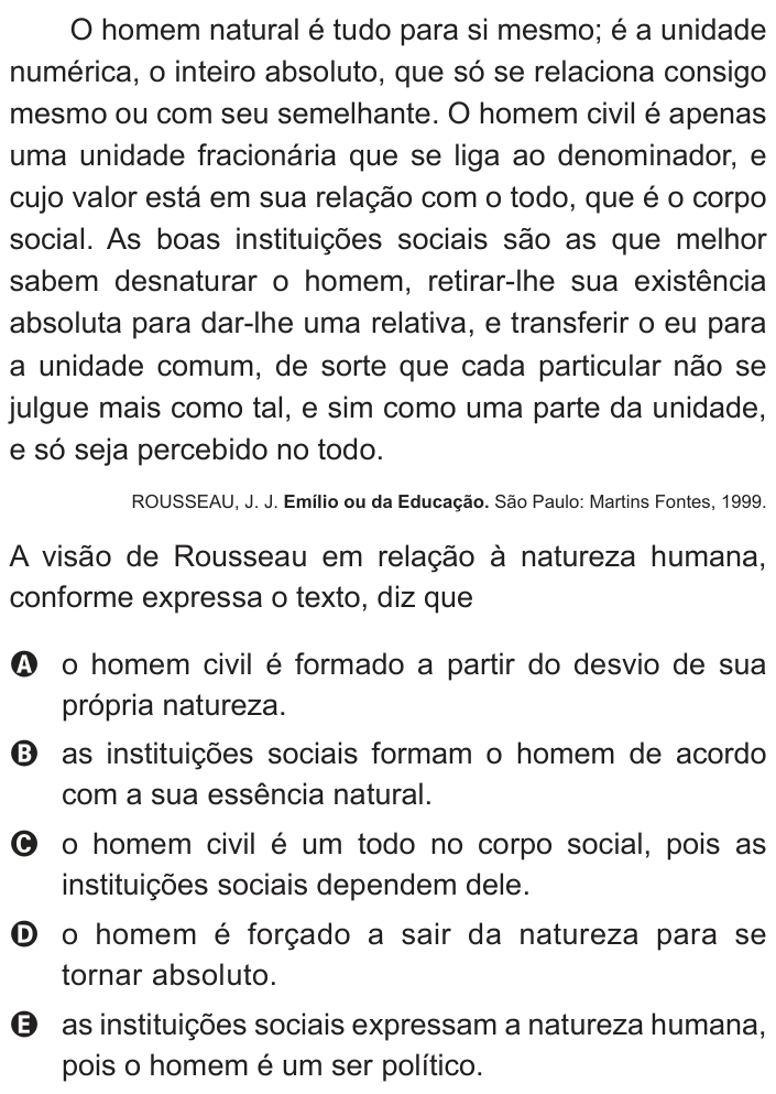Questão 22 no caderno Branco do ENEM PPL 2012