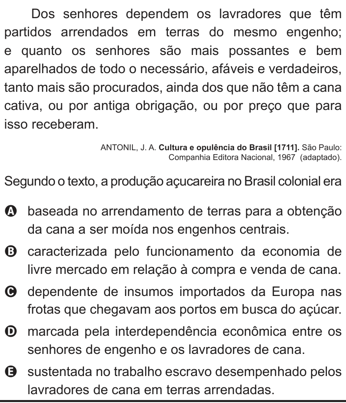 Questão 23 no caderno Branco do ENEM PPL 2012