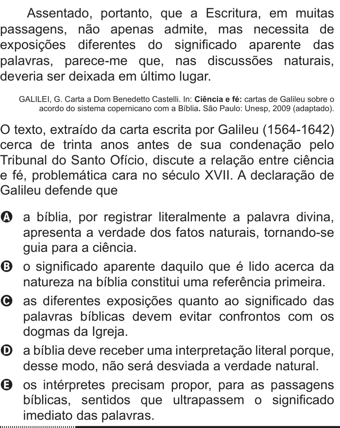 Questão 29 no caderno Branco do ENEM PPL 2012