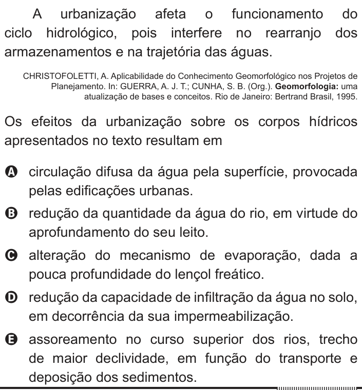 Questão 35 no caderno Branco do ENEM PPL 2012