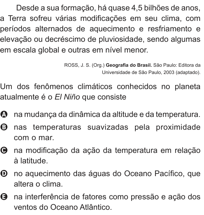 Questão 40 no caderno Branco do ENEM PPL 2012