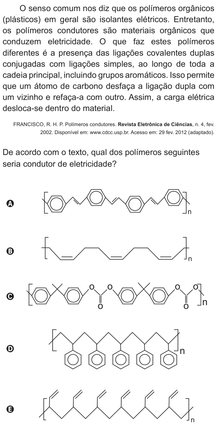 Questão 50 no caderno Branco do ENEM PPL 2012