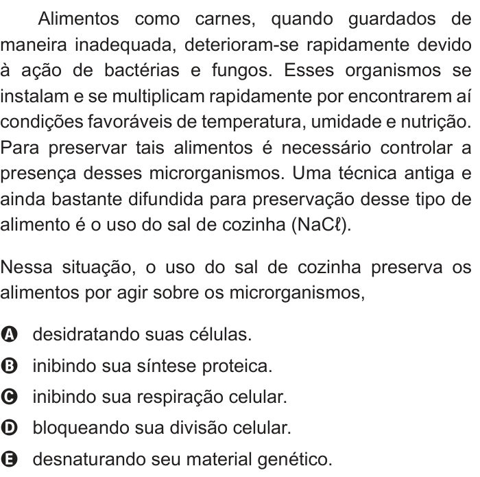 Questão 84 no caderno Branco do ENEM PPL 2012