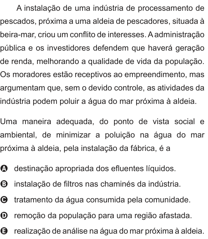 Questão 89 no caderno Branco do ENEM PPL 2012