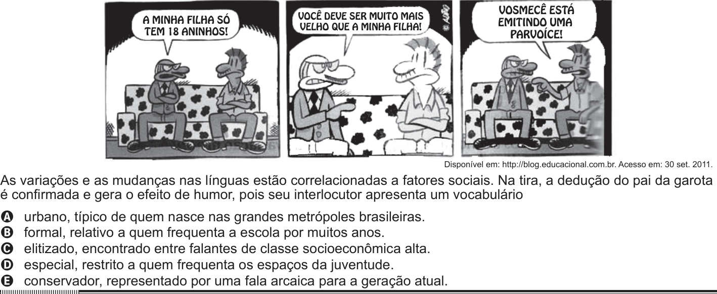 Questão 102 no caderno Cinza do ENEM PPL 2012