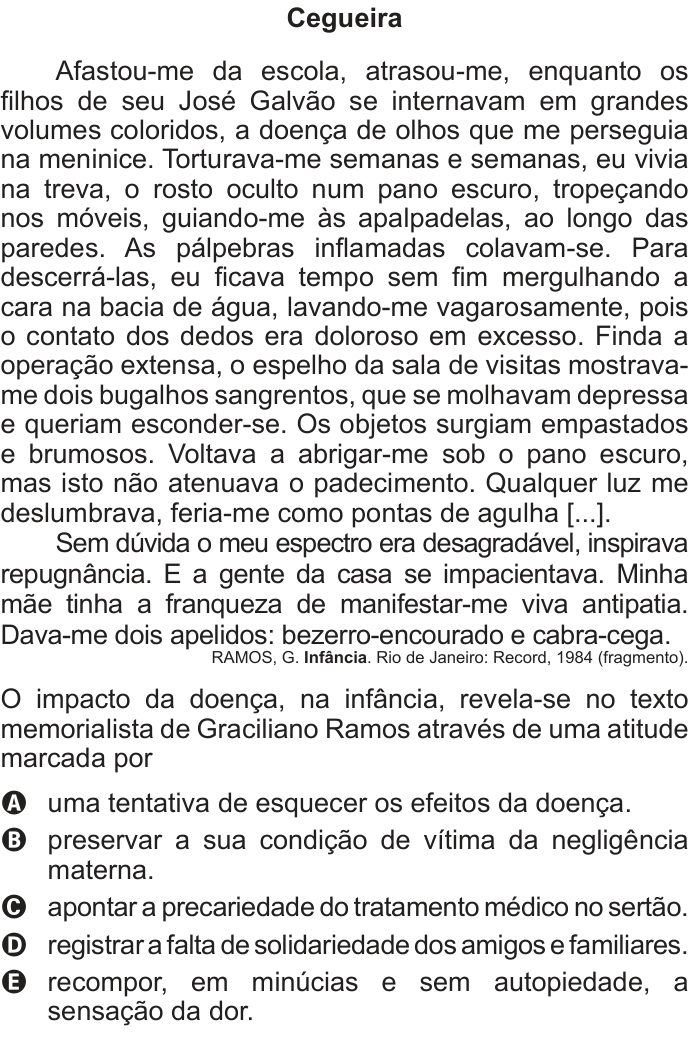 Questão 114 no caderno Cinza do ENEM PPL 2012