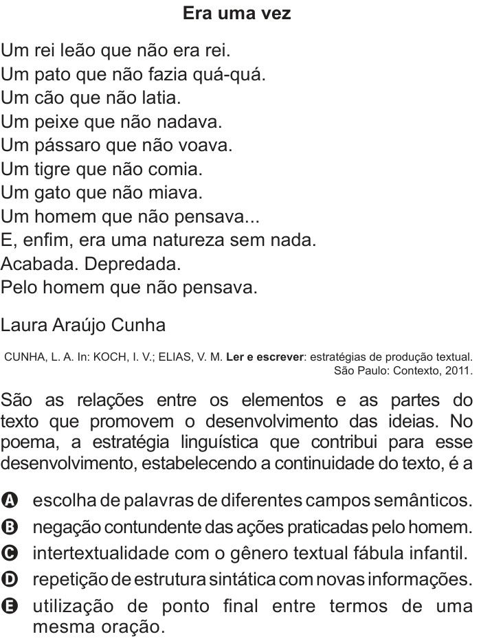 Questão 120 no caderno Cinza do ENEM PPL 2012