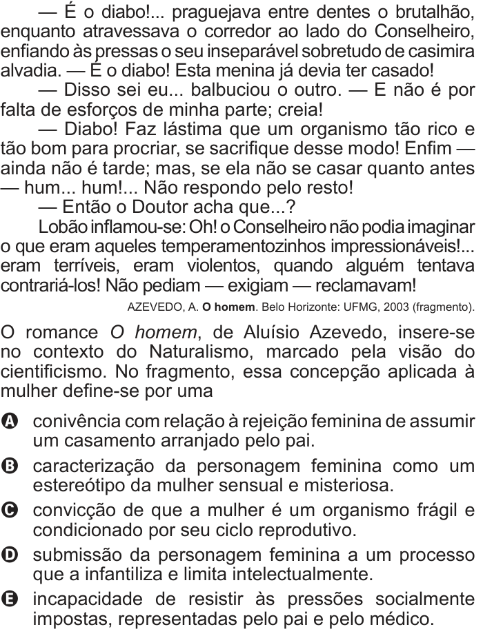 Questão 129 no caderno Cinza do ENEM PPL 2012