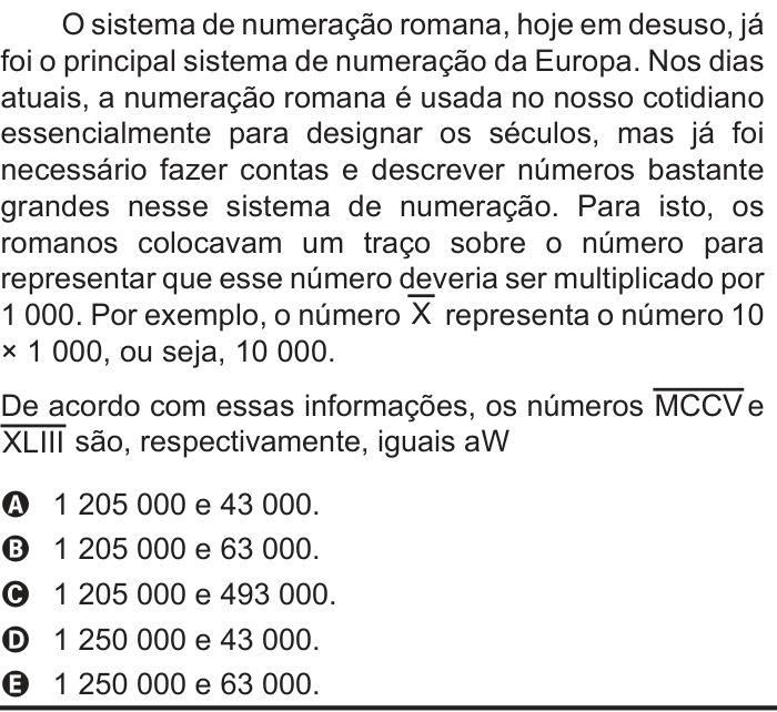 Questão 150 no caderno Cinza do ENEM PPL 2012