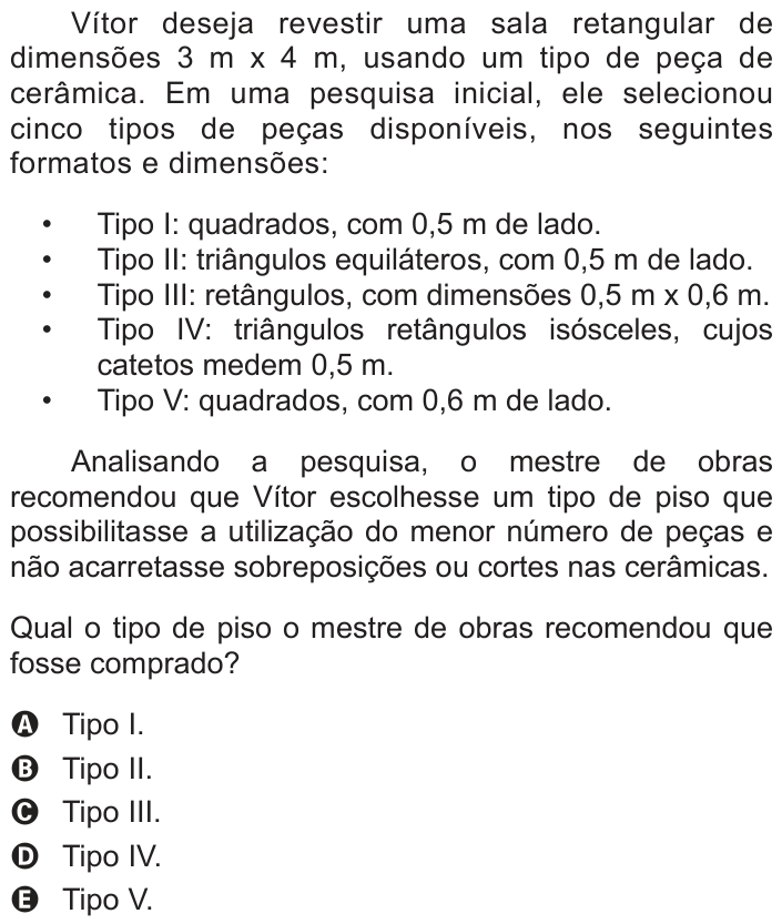 Questão 156 no caderno Cinza do ENEM PPL 2012