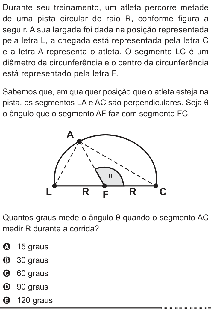 Questão 160 no caderno Cinza do ENEM PPL 2012