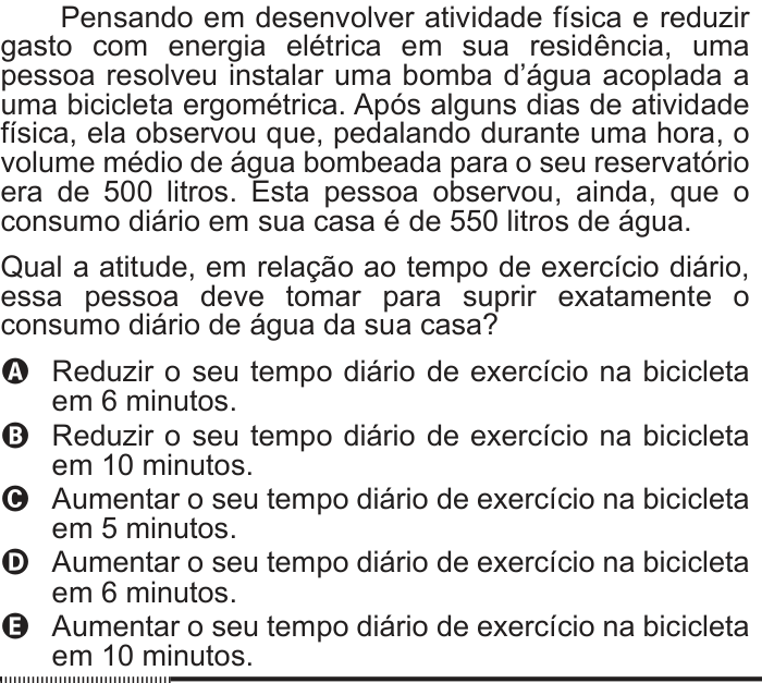Questão 175 no caderno Cinza do ENEM PPL 2012