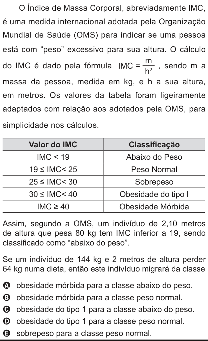 Questão 177 no caderno Cinza do ENEM PPL 2012
