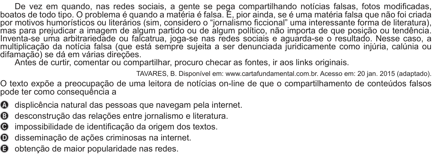Questão 6 no caderno Azul do ENEM PPL 2019