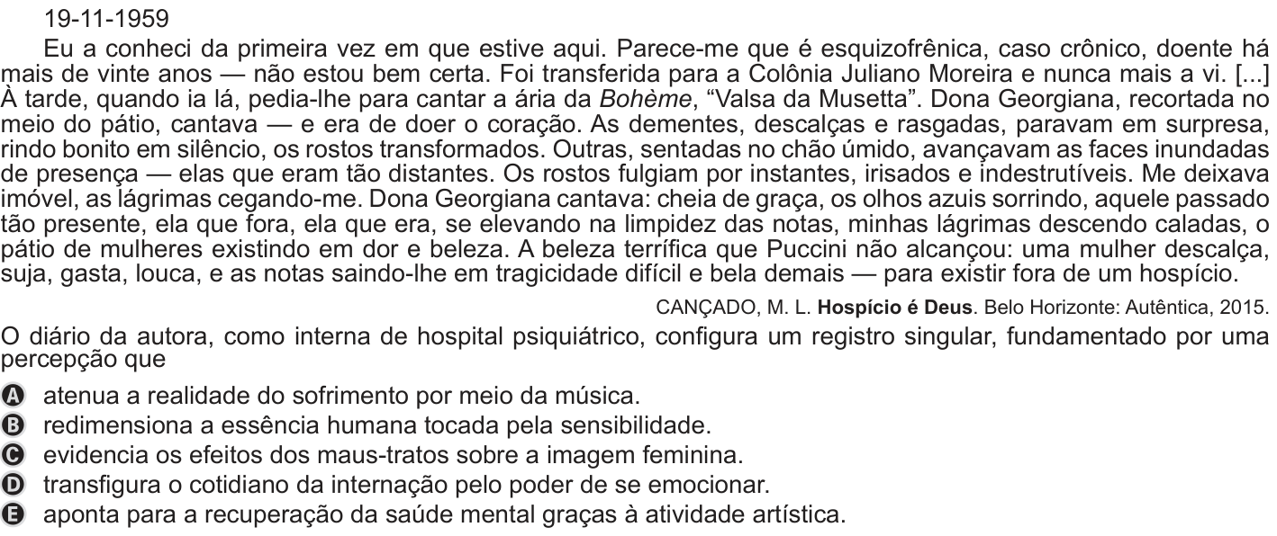 Questão 7 no caderno Azul do ENEM PPL 2019