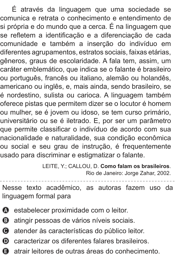 Questão 10 no caderno Azul do ENEM PPL 2019