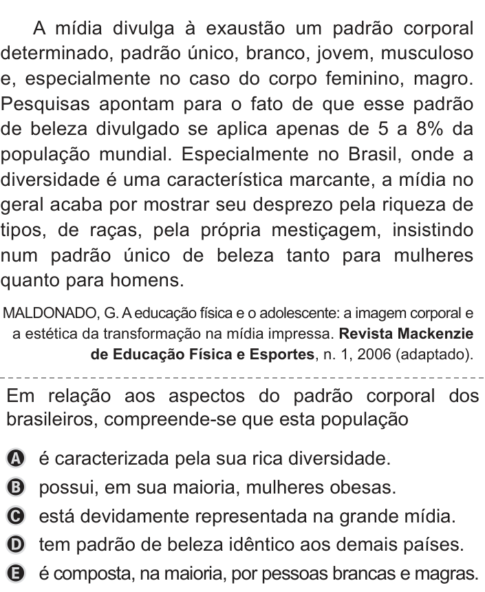 Questão 13 no caderno Azul do ENEM PPL 2019