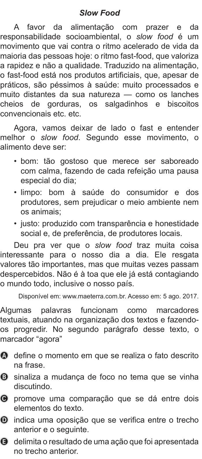 Questão 18 no caderno Azul do ENEM PPL 2019