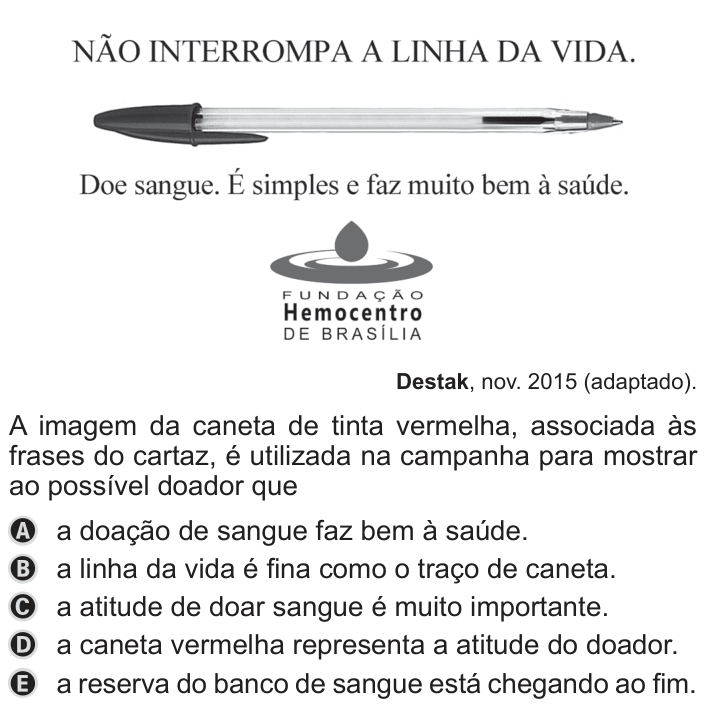 Questão 20 no caderno Azul do ENEM PPL 2019