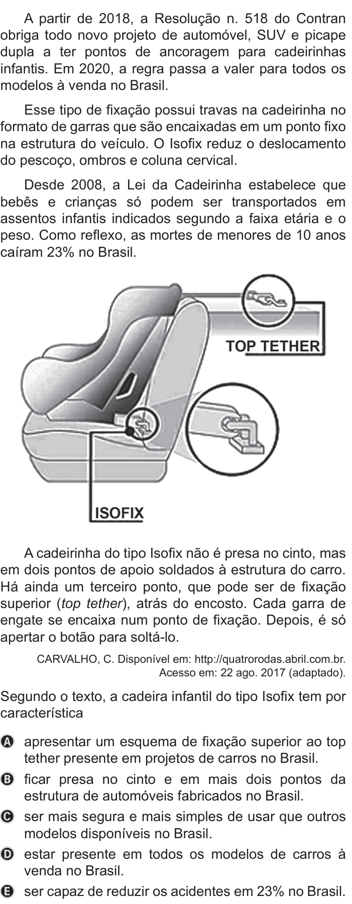 Questão 21 no caderno Azul do ENEM PPL 2019