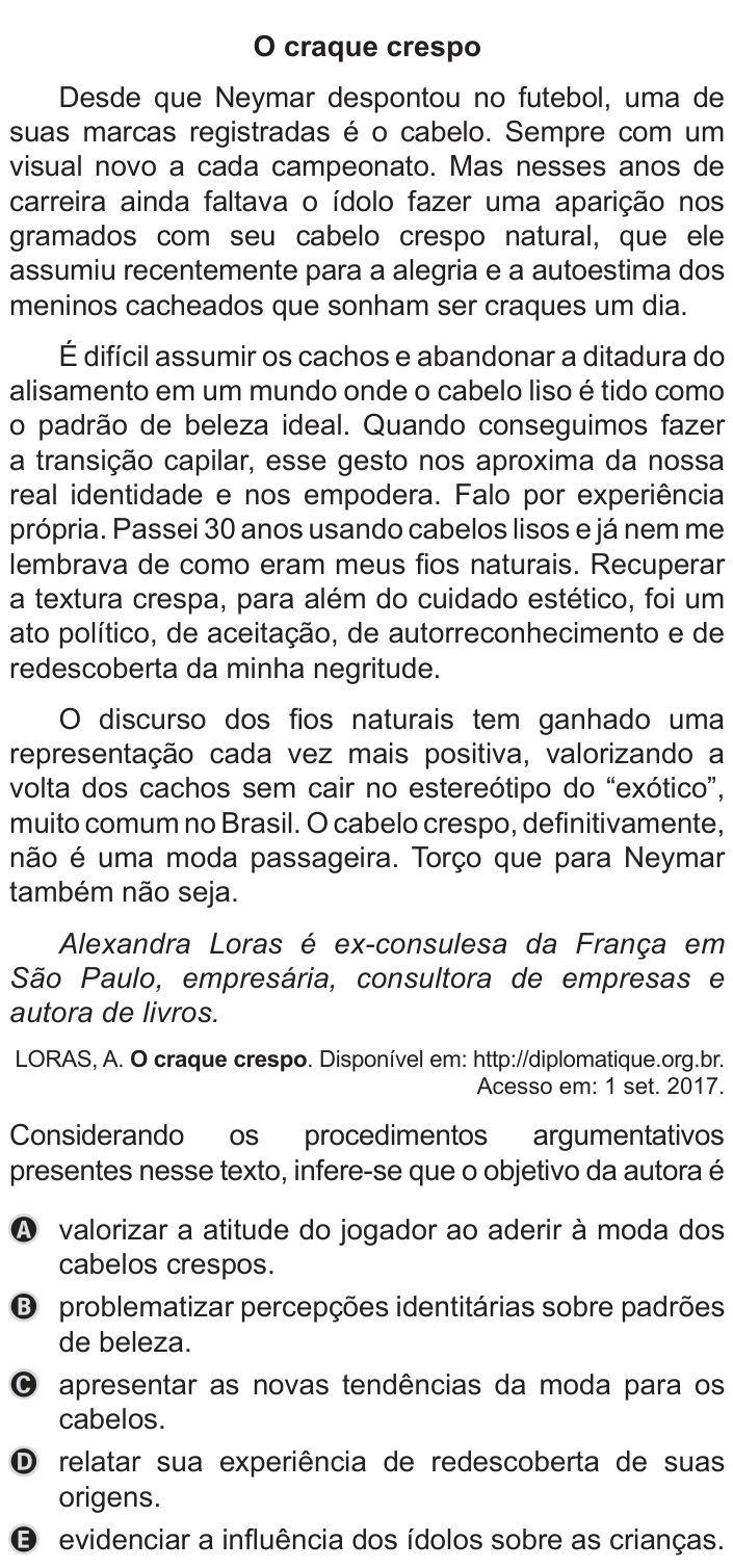 Questão 28 no caderno Azul do ENEM PPL 2019