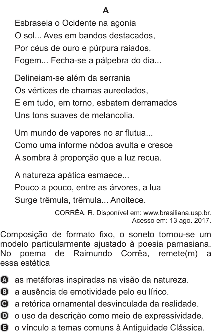 Questão 31 no caderno Azul do ENEM PPL 2019