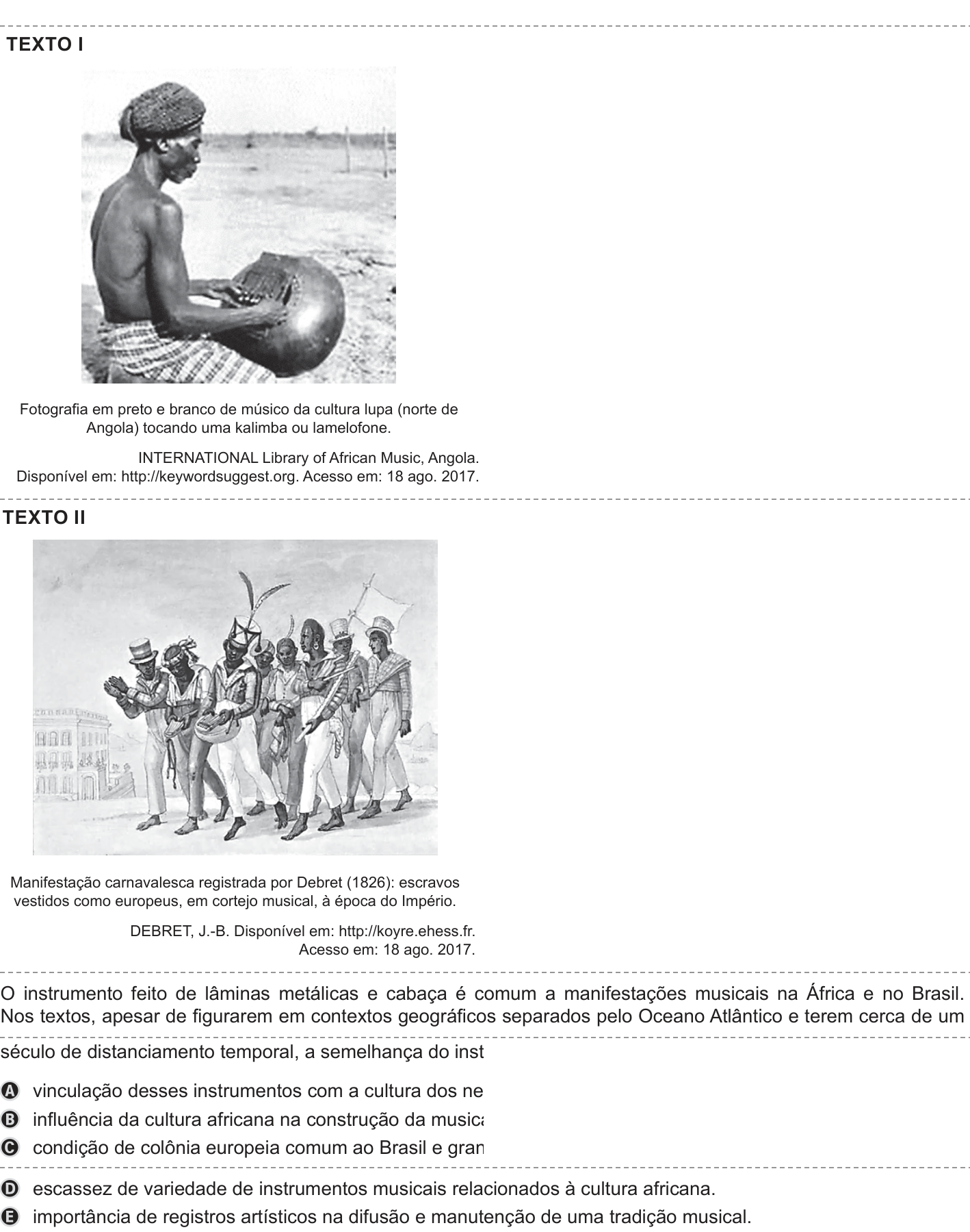 Questão 40 no caderno Azul do ENEM PPL 2019