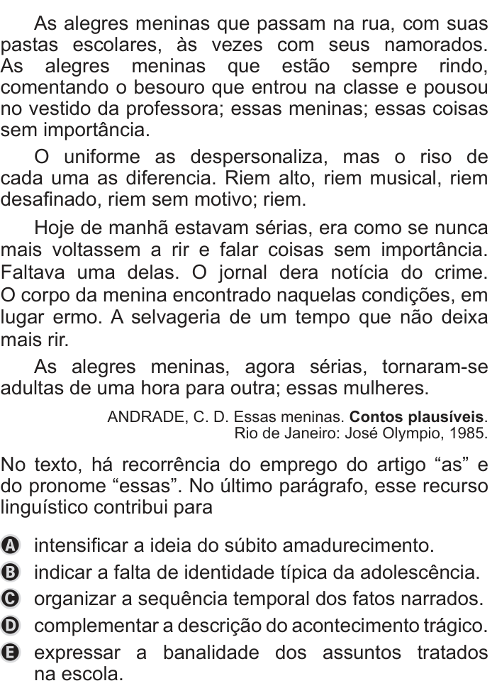 Questão 42 no caderno Azul do ENEM PPL 2019