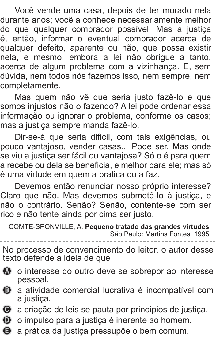 Questão 43 no caderno Azul do ENEM PPL 2019