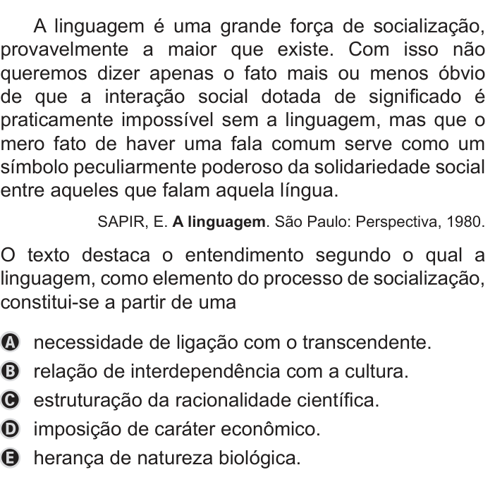 Questão 47 no caderno Azul do ENEM PPL 2019