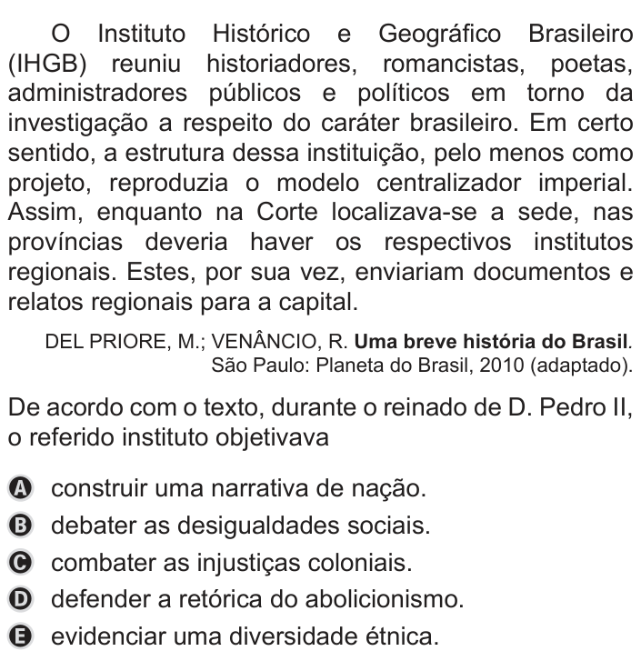 Questão 48 no caderno Azul do ENEM PPL 2019