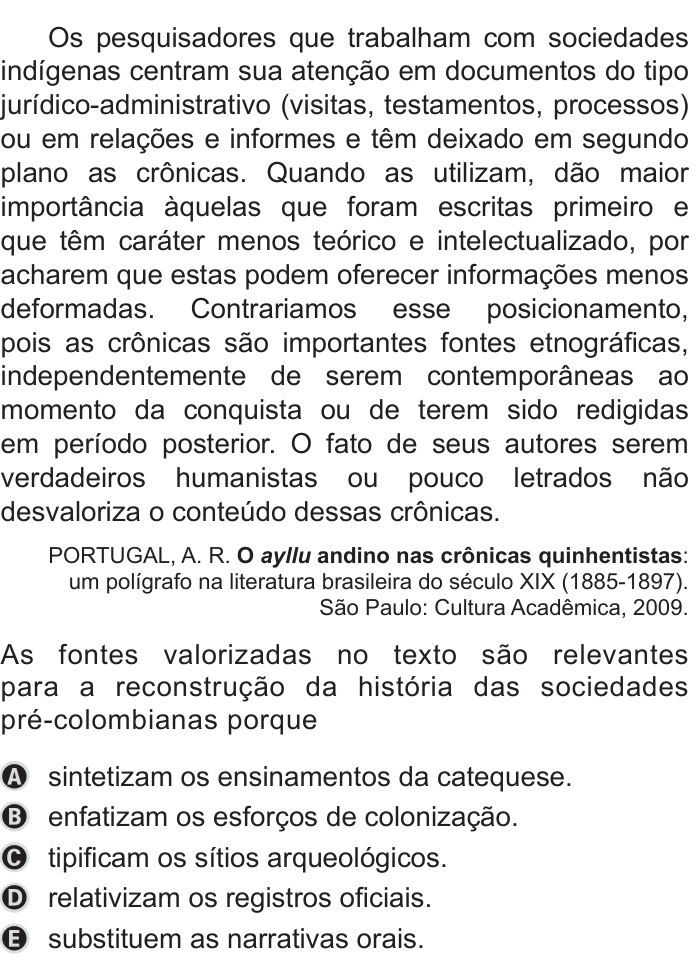 Questão 51 no caderno Azul do ENEM PPL 2019