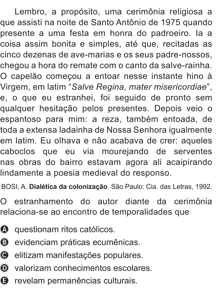 Questão 54 no caderno Azul do ENEM PPL 2019