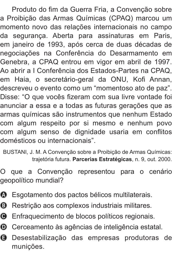 Questão 60 no caderno Azul do ENEM PPL 2019