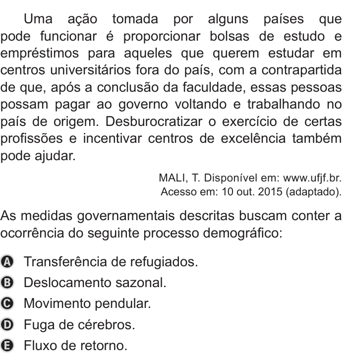 Questão 61 no caderno Azul do ENEM PPL 2019