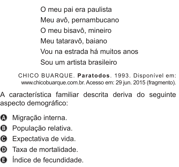 Questão 64 no caderno Azul do ENEM PPL 2019