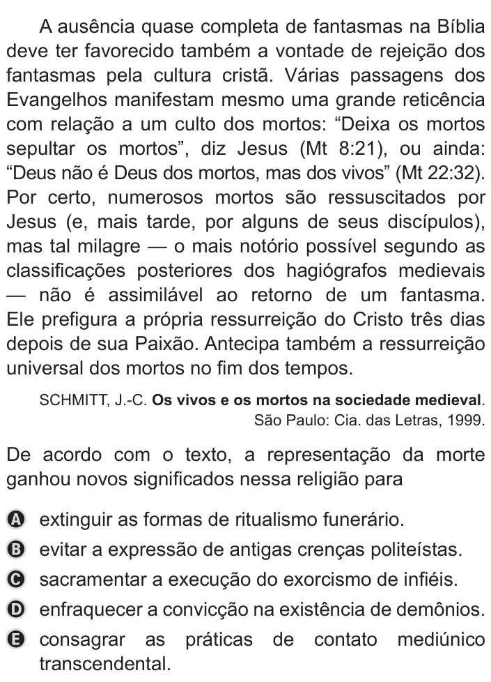 Questão 66 no caderno Azul do ENEM PPL 2019