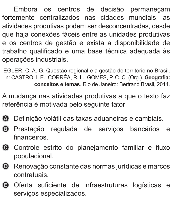 Questão 74 no caderno Azul do ENEM PPL 2019